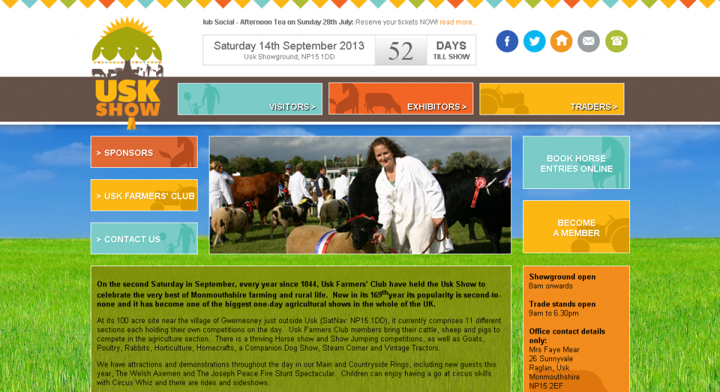 Usk Show, Monmouthshire Rebrand and Website